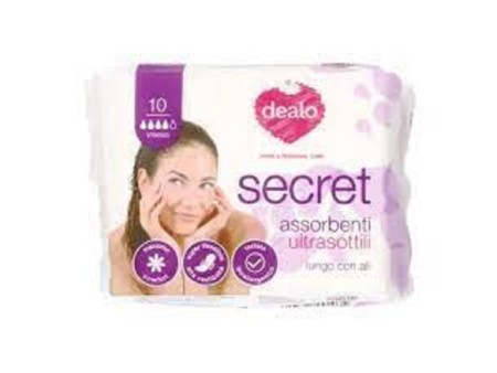 DEALO SECRET ASSORBENTI ULTRASOTTILI LUNGO CON ALI 10PZ