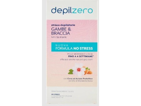 DEPILZERO STRISCE DEPILATORIE GAMBE E BRACCIA CON OLIO DI MANDORL 20PZ