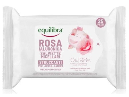 EQUILIBRA ROSA IALURONICA SALVIETTE STRUCCANTI VISO OCCHI MICELLARI