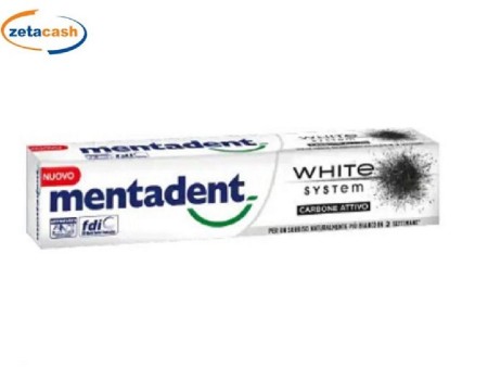 MENTADENT DENTIFRICIO WHITE SYSTEM CARBONE ATTIVO GEL 75 ML