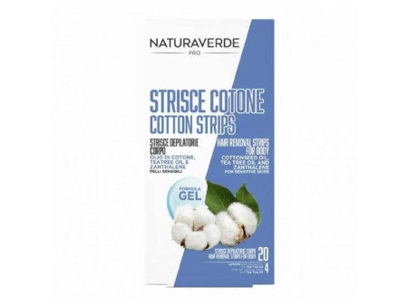 NATURAVERDE STRISCE COTONE DEPILATORIE CORPO 20 PZ + 4 SALVIETTE