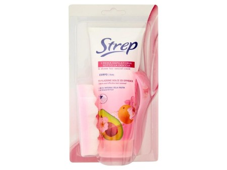 STREP CREMA DEPILATORIE SOTTO LA DOCCIA +SPATOLA E SPUGNA