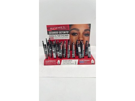 RIMMEL EXPO EYELINER GLAM EYLINER EXAGGERATE DA 30PZ +MATITA OMAGGIO