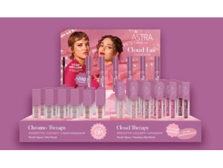 ASTRA EXPO CLOUD FAIR LIP MOUSSE+LIQUID EYESHADOW 78PZ ASS.