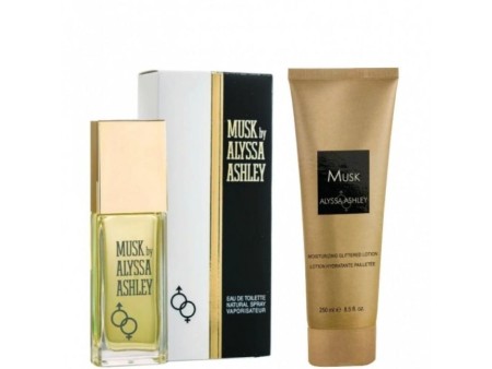 ALYSSA ASHLEY MUSK COFFRET EDT 100ML + B/L 250ML GLITTERATO