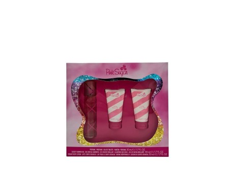 AQUOLINA COFFRET PINK SUGAR EDT 50ML + B/L 50ML + S/G 50ML NEW