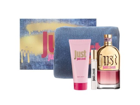 CAVALLI JUST DONNA COFFRET EDT 90 ML + B/L 100 ML + EDT 15 ML+POCHETTE