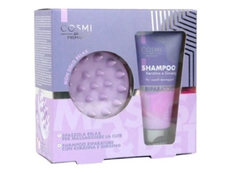 COSMI COFFRET SHAMPOO E SPAZZOLA GINSENG E CHERATINA