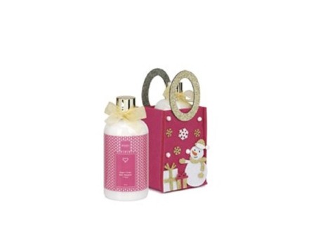 EMANUELA BIFFOLI COFFR BAGNOCREMA IN BORSETTA ROSA CON PUPAZZO DI NEVE