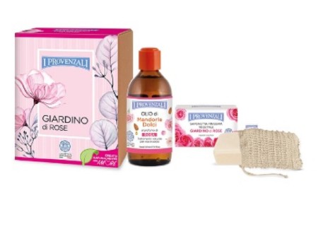 I PROVENZALI GIARDINO DI ROSE COFFRET SAPONETTA+OLIO+GUANTO SCRUB