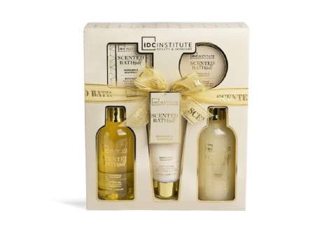 IDC INSTITUTE SCENTED GOLD COFFR 5PZ S/G+B/S+SALI BAGNO+SCRUB+B/L NEW