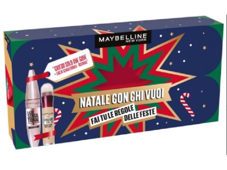 MAYBELLINE NATALE MASCARA LASH SENSATIONAL+CANCELLA ETA' 02+MAKEUP BOX