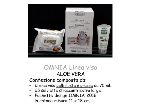 OMIA COFFRET VISO ALOE VERA CREMA 75ML+SALVIETTE STRUCCANTI+POCHETTE