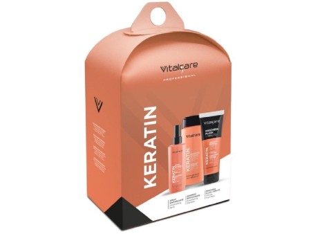 VITALCARE KERATIN COFFRET SHAMPOO 250ML+SPRAY 125ML+MASCHERA 190ML