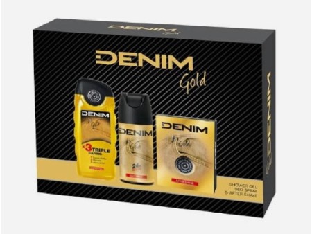 DENIM GOLD 007 COFFRET A/S 100ML + S/G 250ML + DEO 150 ML