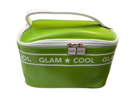 EMANUELA BIFFOLI BEAUTYCASE GRANDE ECOPELLE VERDE STAMPA GLAM&COOL