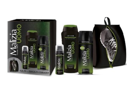 MALIZIA UOMO VETYVER COF DEO 175ML+D/S 250ML+SCH BARBA 50ML+PORTASCARP
