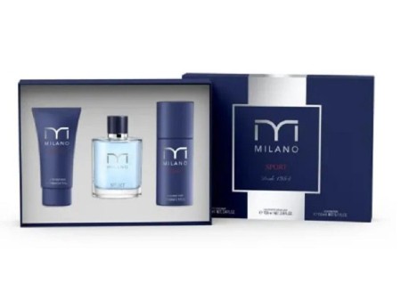 MILANO SPORT COFFRET EDT 100 ML + DEO SPRAY 150 ML + A/S BALM 100ML