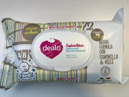 DEALO SALVIETTINE IMBEVUTE BABY 72PZ CAMOMILLA&MIELE