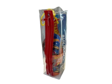HOTWHEELS POCHETTE SPAZZOLINO 2D + DENTIFRICIO 75ML + BICCHIERE