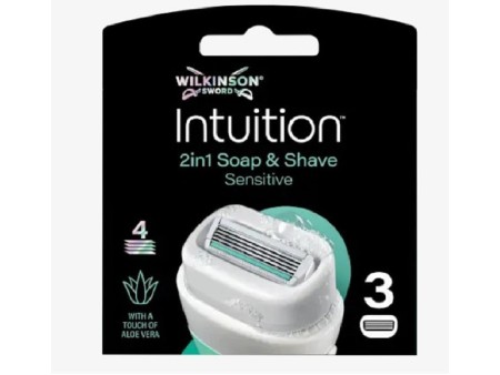 WILKINSON INTUITION 2IN1 SAPONE&RASATURA PELLI SENSIBILI 3 LAME RICAMB