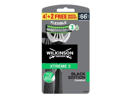 WILKINSON XTREME 3 BLACK EDITION COMFORT FLEXIBLE 4 RASOI + 2