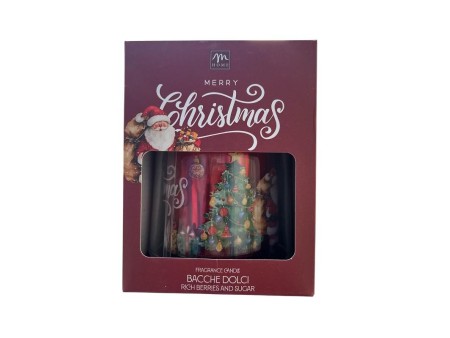 MERCURY CANDELA NATALIZIA CON CAMPANA BACCHE DOLCI 255GR