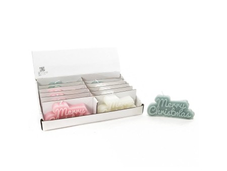 MERCURY EXPO CANDELA SCRITTA NATALIZIA 12PZ