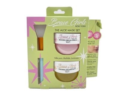 BRAVE GIRLS COFFRET ALOE VERA 2 X MASCHERA VISO 70ML+SPATOLA