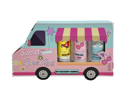 BRAVE GIRLS COFFRET SUNSET LOVER FURGONCINO 3 X BALSAMO LABBRA 3,5GR