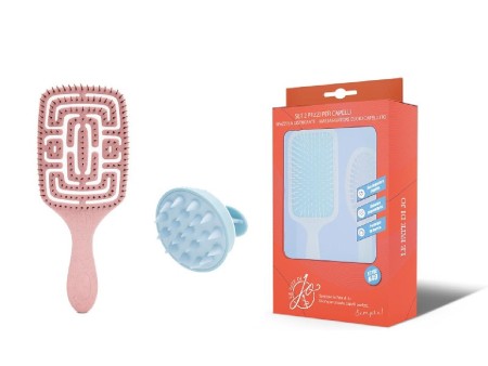 LE FATE DI JO COFF SPAZZOLA VENTILATA RETTANGO+MASSAGG CUOIO CAPEL K49