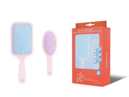 LE FATE DI JO COFFRET 2PZ SPAZZOLA RETTANGOLARE+OVALE C/CUSCINETTO K51