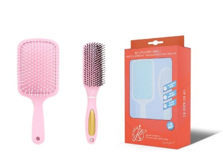 LE FATE DI JO COFFRET 2PZ SPAZZOLE RETTANGOLARI PADDLE & STYLING K50