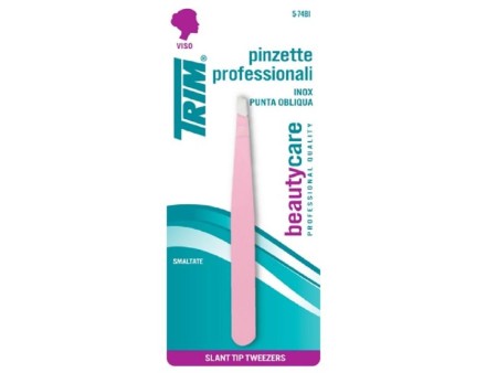 TRIM PINZETTA PROFESSIONALE COLORATA PUNTA OBLIQUA