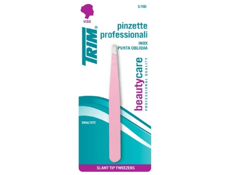 TRIM PINZETTA PROFESSIONALE COLORATA PUNTA OBLIQUA