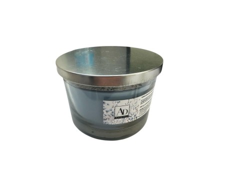AD CANDELA PROFUMATA IN VASETTO IN VETRO E COPERCHIO ALLUMIN 400GR ASS
