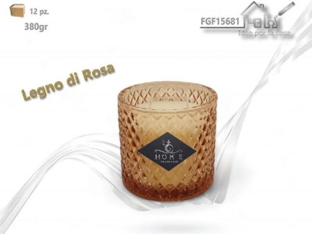 HOME FRAGRANCE CANDELA PROFUMATA IN VETRO ROSE OUDWOOD 380GR
